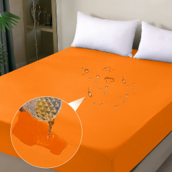 ohano Wasserdichter Matratzenschoner 160x200cm Spannbettlaken, Wasserdichter und Atmungsaktive Matratzenbezug, Inkontinenzauflage,Nässeschutz Bettlaken Spannbetttücher,für alle Jahreszeiten-Orange Orange 160×200cm Angebot bei HelloDeals