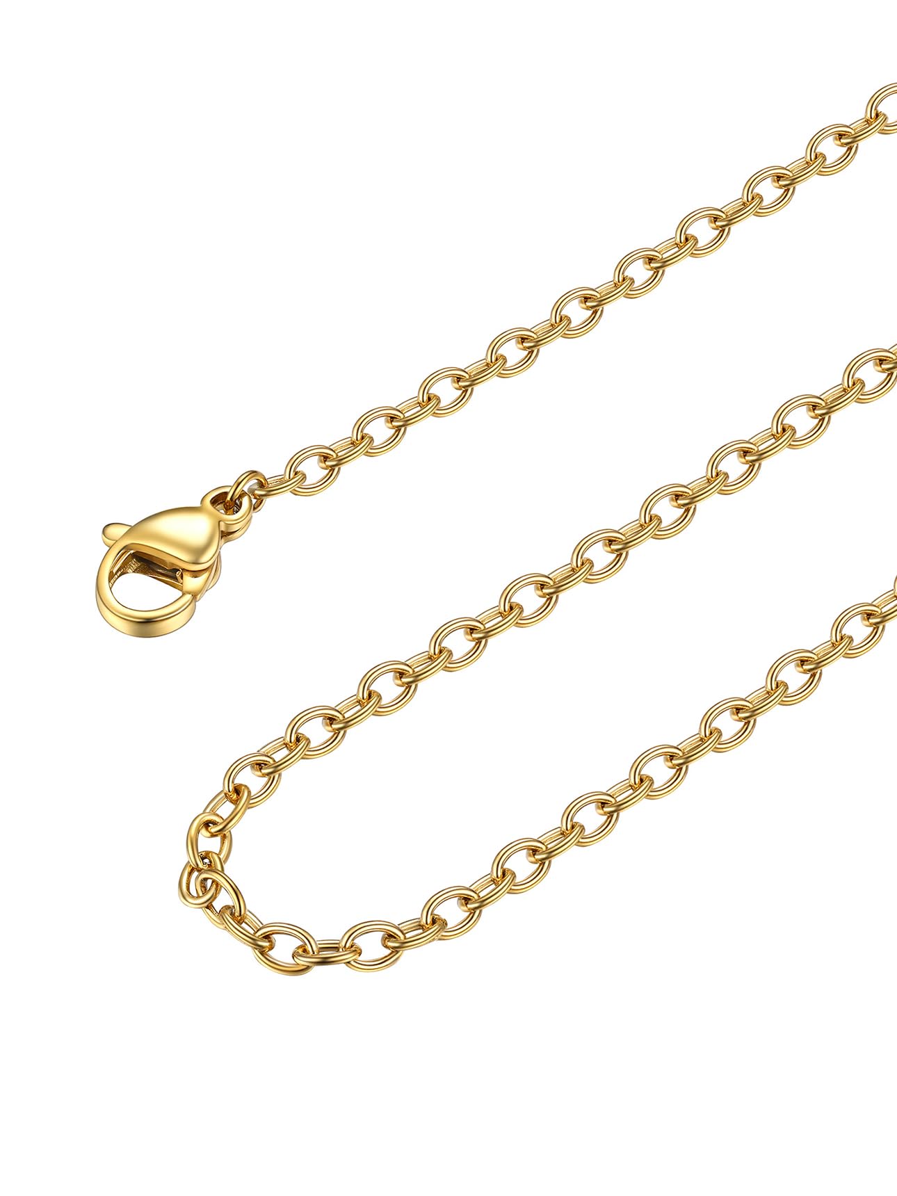FOCALOOK Edelstahl Kette Damen 1.4mm/2mm dünne Rolokette Edelstahl Halskette Ersatzkette für Anhänger Silber/Gold/Rosegold/Schwarz wählbar 35/40/45/50/55/60/65/70/75cm Länge Gold 60.0 Zentimeter Angebot bei HelloDeals