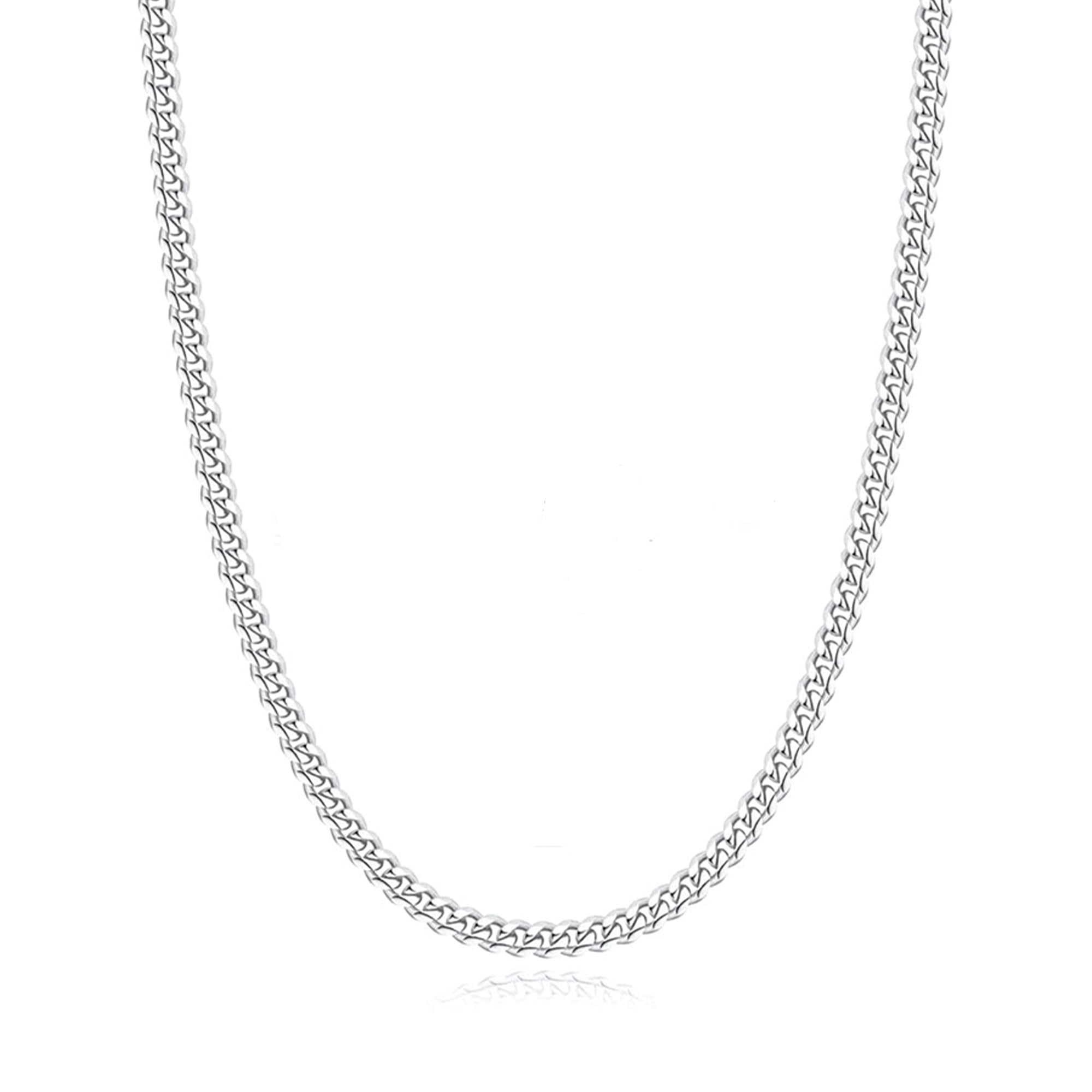 Esrael 3/5 mm Echtes Silber/14K Echtes Gold Plattierte Kubanische Kette für Männer und Jungen, Edelstahlkette Robuste lichtechte Halskette Schmuck Geschenke für ihn 16/18/20/22/24 Zoll 20Zoll(50cm) 3mm-Silber Angebot bei HelloDeals