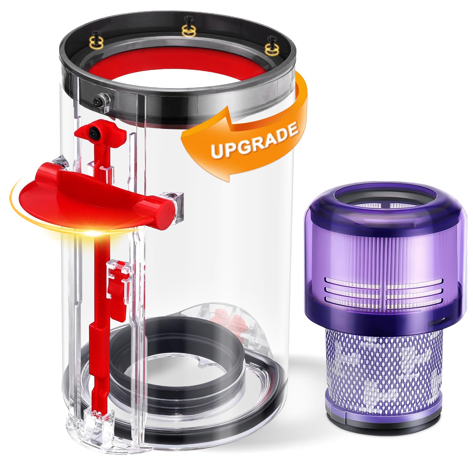 Staubsauger Staubbehälter für Dyson V11 V15 SV14 SV15 SV17 SV22, Teile-Nr. 970050-01 und Teile-Nr. 965443-01，Großen Behälter Mit HEPA Filter V11 V15 Behälter Angebot bei HelloDeals