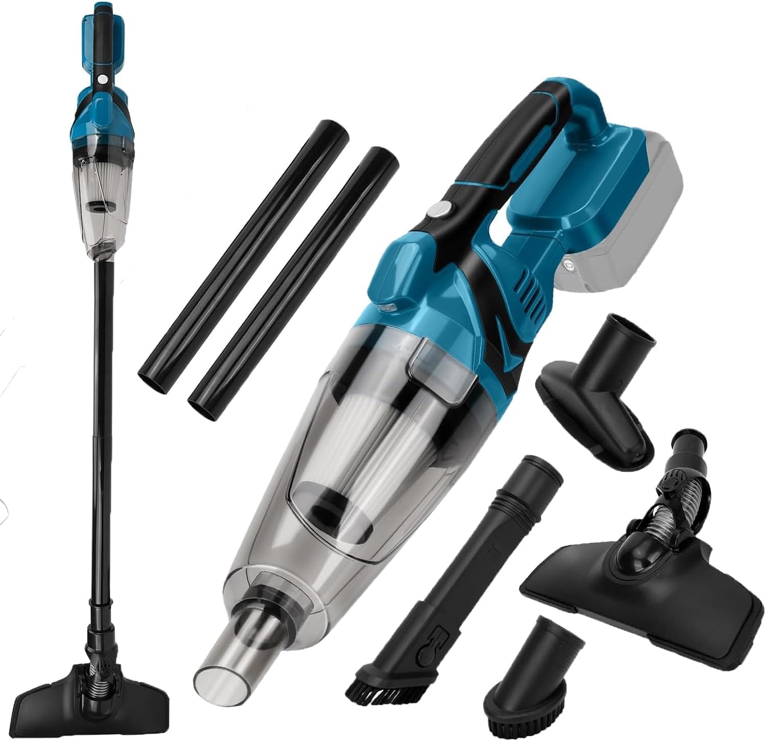 Akku Staubsauger für Makita 18V Akkus,10000Pa 4-in-1 Tragbarer Handstaubsauger, 140W Staubsauger Kabellos mit 0,75L Großer Staubbecher,für Tierhaare/Teppiche/Hartböden/Auto(ohne Akku) Blau Angebot bei HelloDeals