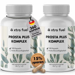 Prosta Plus Komplex - 360 Prostata Kapseln hochdosiert - einzigartige Formel aus Kürbiskern-, Sägepalmen-, Brennselwurzelextrakt mit Zink, Vitamin E & Selen - geprüft - vegane Prostata Komplex Kapseln 139.1 g (2er Pack) Angebot bei HelloDeals