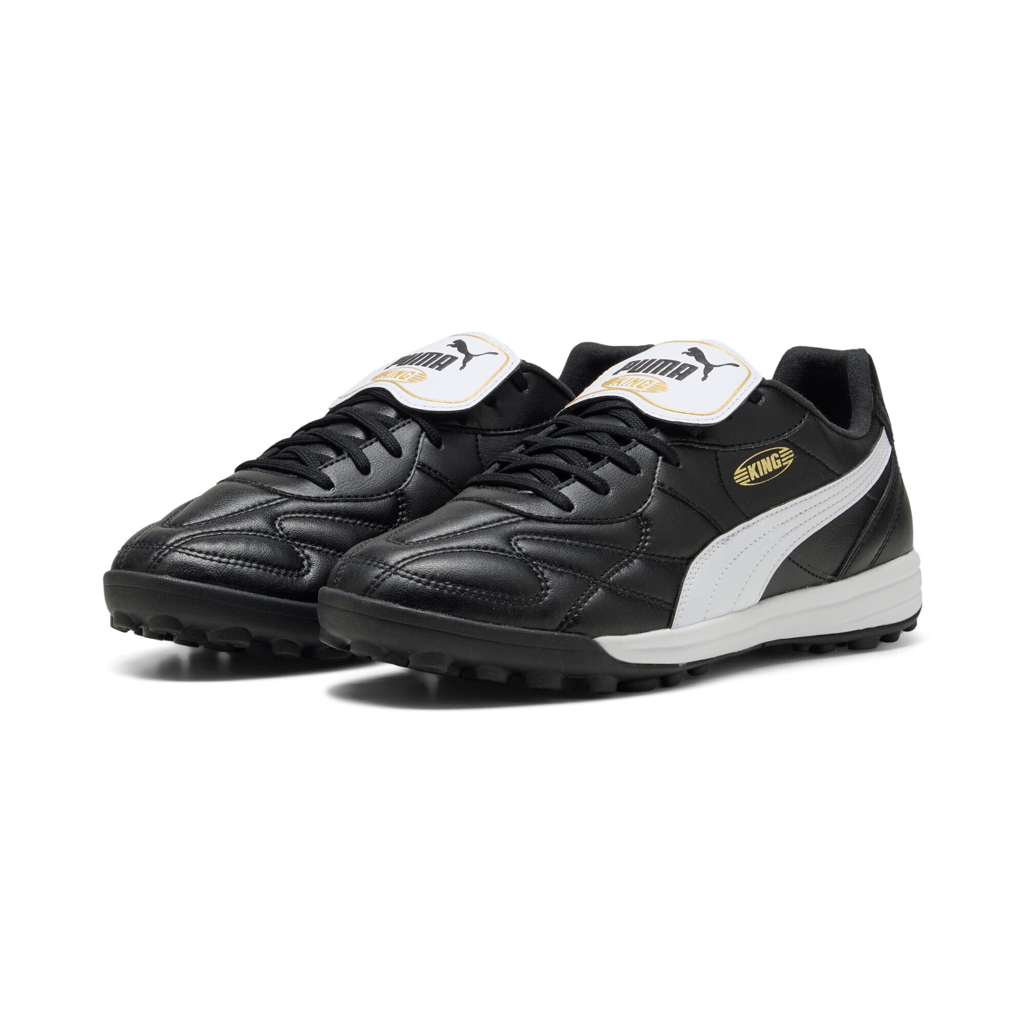 PUMA Herren King Top Turf TrainerSneaker 43.5/44 EU Puma Schwarz Puma Weiß Puma Gold Angebot bei HelloDeals