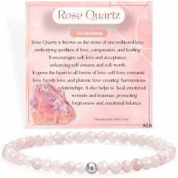 Farfume 4mm Edelstein Perlen Armband für Frauen, Kristall Silber 925 Naturstein Schmuck Elastisch Armbänder Damen, Chakra Spirituelle Charms Armbänder Valentinstag-Geschenke Rosenquarz (Stein der Akzeptanz) M(18.5-19 cm) Angebot bei HelloDeals