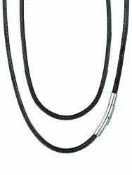 FaithHeart Lederkette Herren Damen Lederband 1,5/2/3MM Lederhalsband Ohne Anhänger Kunstleder Kette mit Verschluss Schwarz Leder Halskette 40CM-75CM wählbar Personalisierbares Lederband Schmuck D-3mm-Silber Verschluss 45.0 Zentimeter Angebot bei HelloDeals