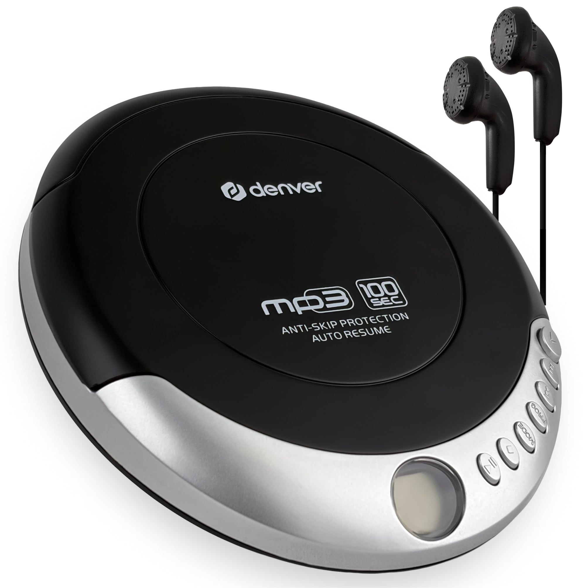 Denver Tragbarer CD-Player DMP-391 - Walkman - Anti-Schock-Funktion Mit Bassverstärkungssystem - mit Kopfhörer DMP-391 Einfarbig Angebot bei HelloDeals