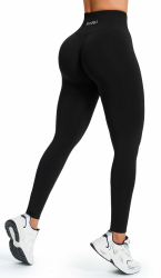 JOYSPELS Damen Scrunch Sport Leggings Seamless Sporthose Gym Leggins Push Up Yogahose M Schwarz Angebot bei HelloDeals