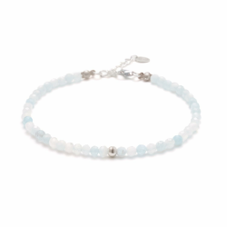 BERGERLIN Echtes Naturstein Perlenarmband - Naturstein geprüft in Deutschland, mit 925 Sterling Silberperle oder vergoldeter Perle - Mit Verschluss und Echtheitszertifikat, für Damen und Herren 925 Silber - M-L Aquamarin Angebot bei HelloDeals