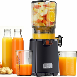LINKChef Entsafter Slow Juicer, 130 mm große Öffnung, Entsafter Gemüse und Obst, 1,8 L Kapazität, 250W Elektrischer Juicer mit Rücklauffunktion, Leise, Einfache Montage, Leicht zu Reinigen, BPA-frei Schwarz Angebot bei HelloDeals