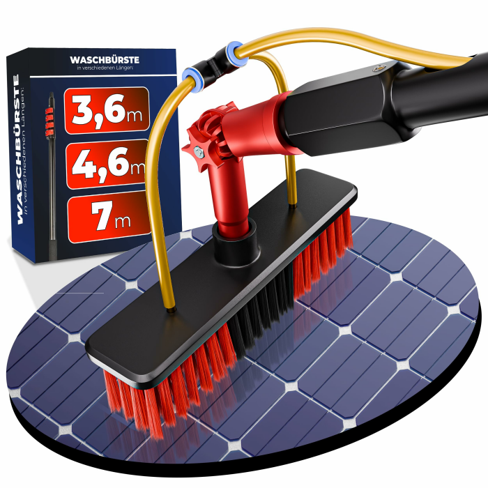 Teleskop Waschbürste | 4,6 Meter | Aluminium | Als Wintergarten Reinigungsset | Terrassendach Reiniger | PV Anlage Reinigung | Waschbürste mit Teleskopstiel | Teleskopbürste mit Wasseranschluss Waschbürste 4,60 M Rot Angebot bei HelloDeals