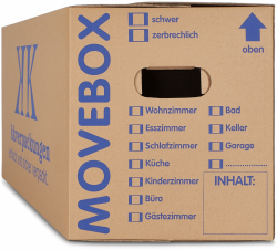 KK Verpackungen 25 x UMZUGSKARTONS ZWEIWELLIG - 634 x 290 x 326 mm - MOVEBOX - 2.20 EB Welle aus Pappe Braun Angebot bei HelloDeals