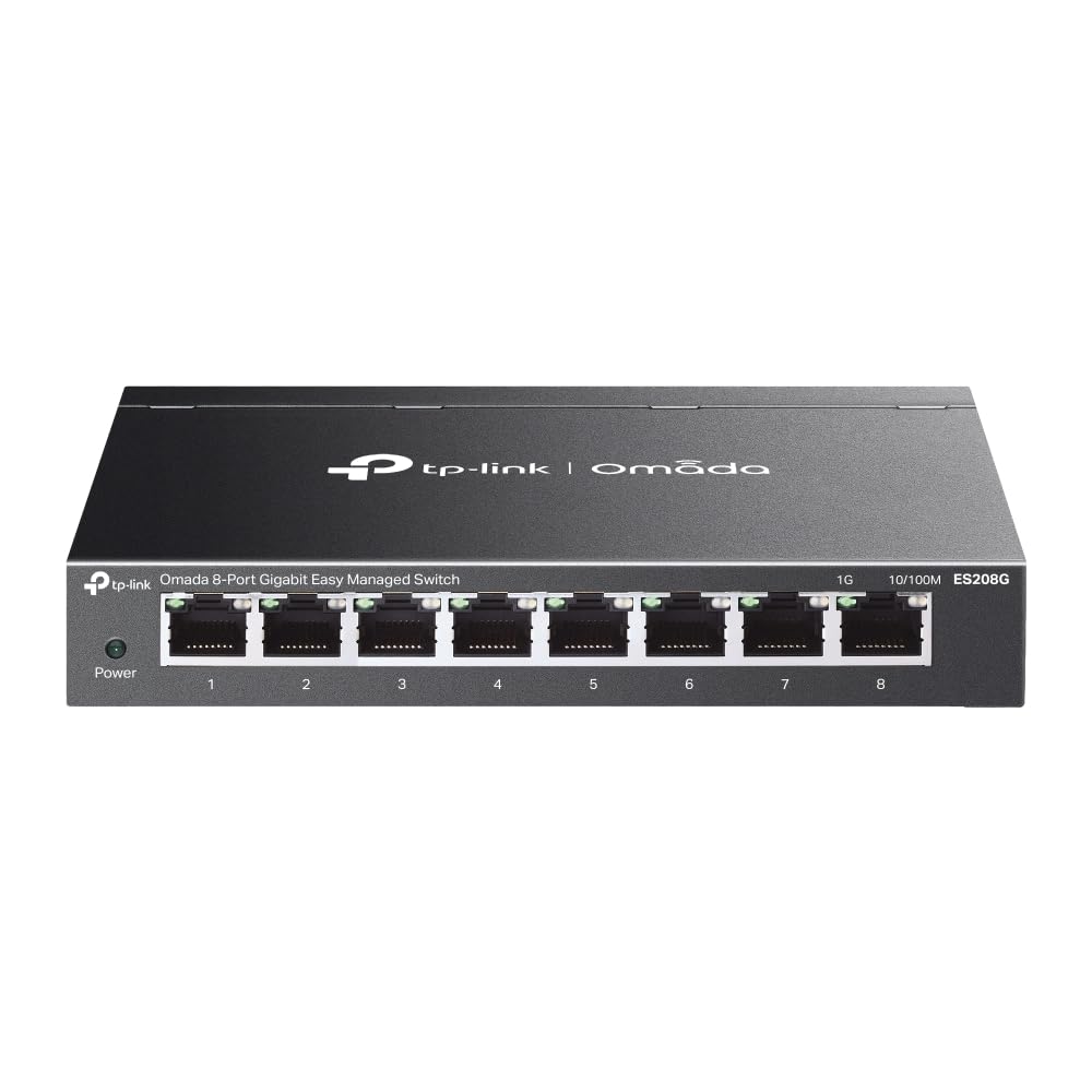 TP-Link Omada ES208G 8-Port Gigabit Ethernet Switch Easy Managed, Plug & Play, Desktop/Wandmontage, Lüfterlos, Metallgehäuse, DSCP QoS & IGMP Snooping, Kompakt Design Angebot bei HelloDeals