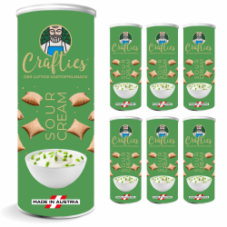 Crafties Chips, kalorienarme Kartoffelchips, fettfrei gebacken, gesunde Snacks zum Abnehmen, natürliche Zutaten - 12x 60g -SOUR CREAM SOUR CREAM 1 stück (12er Pack) Angebot bei HelloDeals