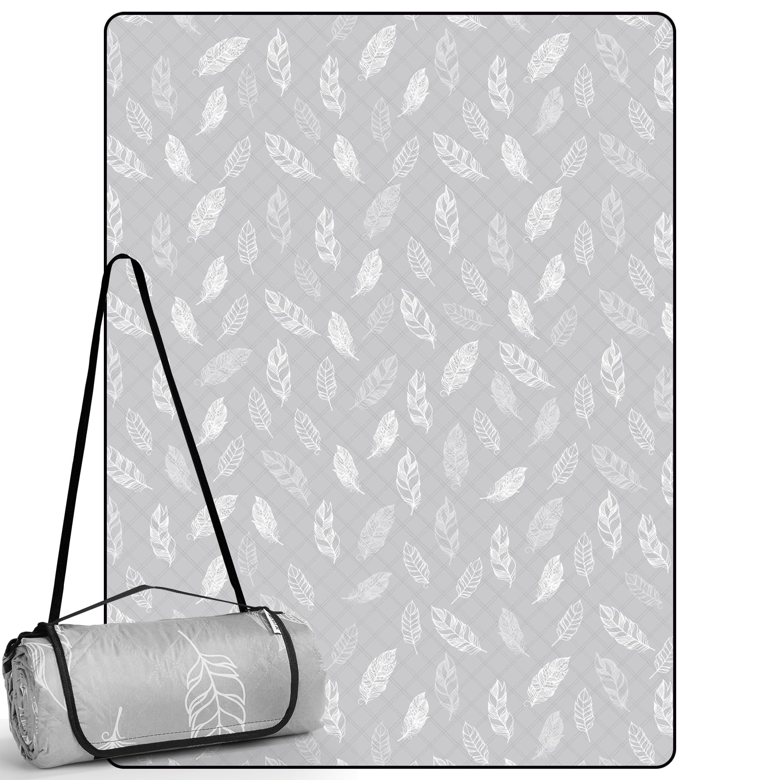 DEWUR Picknickdecke wasserdicht waschbar, Stranddecke Sandfrei XXL Campingdecke Strandmatte isoliert mit wasserdichter Unterseite (300 x200 cm, Grau) Grau 300 x 200 cm Angebot bei HelloDeals
