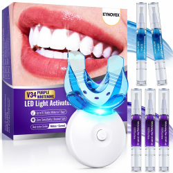 Zahn Bleaching Set mit LED – 35% PAP + V34 Purple Colour Corrector – 3 Whitening Pens + 2 Sensitiv Gel Pens – Sofort sichtbar hellere Zähne & Zahnaufhellung in 7 Tagen – Zahnschmelzschonend（Minze) Angebot bei HelloDeals
