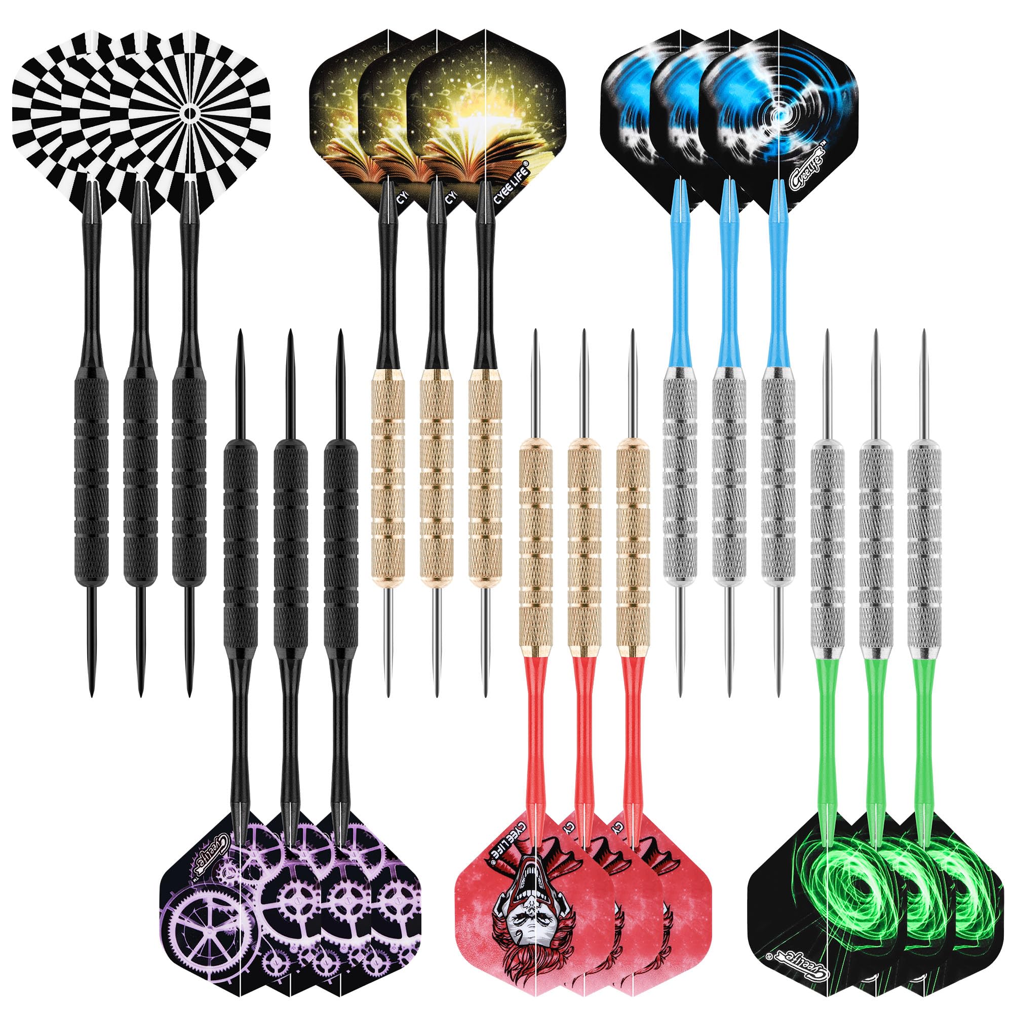 CyeeLife Dartpfeile mit Metallspitze,18 Stück Profi Steeldarts,Steel Darts Set mit Schaft und Flights,für Anfänger Und Hobbyisten Angebot bei HelloDeals