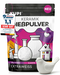 KUPI Keramik Gießpulver Weiß 5kg | Gips zum Gießen Lufthärtend & Geruchlos | Gießmasse für Silikonformen | Reliefgießpulver Weiß Keramikpulver Gipspulver 3/1 mix Angebot bei HelloDeals