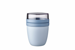Mepal Müslibecher to go, praktischer Joghurtbecher to go - Unterteilung für Joghurt & Müsli - Geeignet für Gefrierschrank, Mikrowelle & Spülmaschine - 500 ml + 200 ml - Nordic Blue Nordic Blue 500 ml Angebot bei HelloDeals