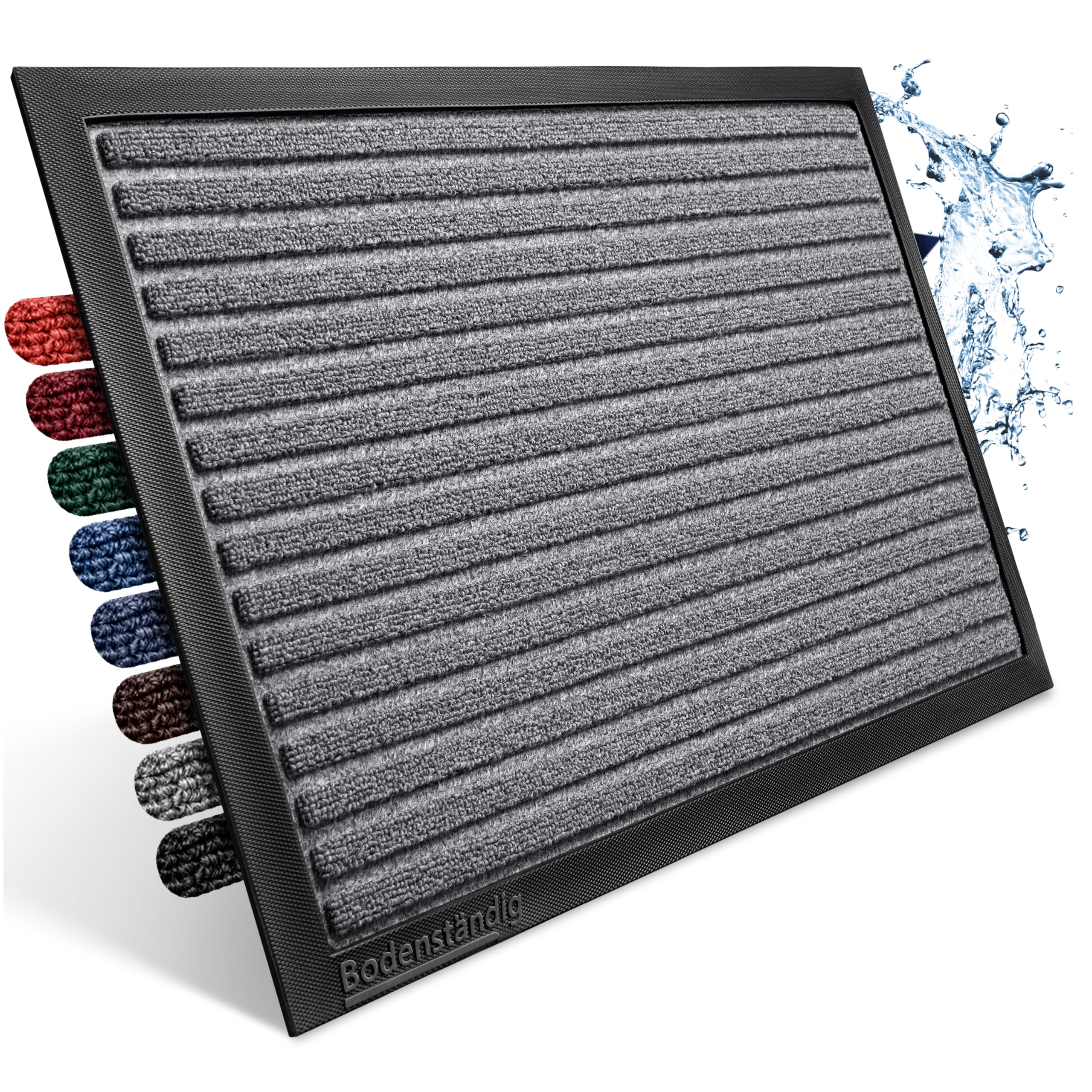 Bodenständig Fußmatte außen - extrem rutschfest & langlebig - Fußabtreter außenbereich grau 40x60cm - Türmatte in Perfekter Größe für die Haustür - Fussmatte aussen - Türvorleger gestreift Outdoor Grau 40 x 60 cm (Rechteckig) Angebot bei HelloDeals