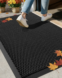 COLOR&GEOMETRY Schmutzfangmatte 43x76 Schmutzabweisend bei niedrigem Profil Fussmatte Aussen, Eingangsteppich, rutschfest, Leicht zu Reinigen Fussmatten Haustür Willkommensmatten Für Haustür, Grau Schwarz Grau 43 x 76 cm (Rechteckig) Angebot bei HelloDeals