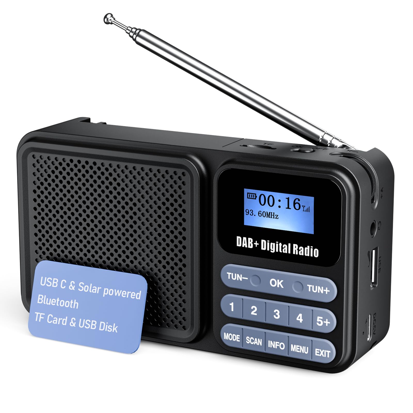 Gallypek tragbares DAB Radio, DAB Plus FM Radio mit Bluetooth 5.0& 80 Voreinstellungen Küchenradio mit Kabel oder 2200mAh Akkubetrieb, Support Solar& USB Charing USB Flash Drive/TF/AUX Anschluss Angebot bei HelloDeals