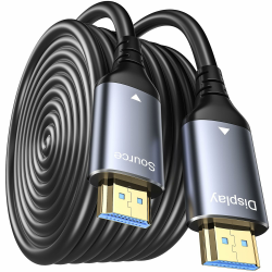 8K HDMI Glasfaserkabel 15M, HDMI 2.1 Kabel 48Gbps Ultra High Speed,In Wall CL3 Rated,AOC 8K@60Hz,4K@120Hz/144Hz Dynamic HDR eARC Dolby HDCP2.2 Kompatibel mit PS5,Xbox SeriesX,PC,TV Schwarz 15M Angebot bei HelloDeals