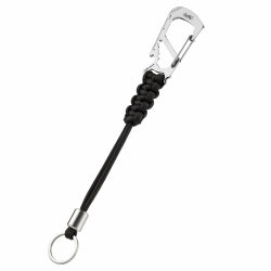 KeyUnity KC04 Fallschirmschnur-Schlüsselring, Geflochtenes Schlüsselband Mit Edelstahl-Schlüsselring Und Perlen, Karabiner-Multitool Zum Aufhängen Von Wasserflaschen, Kameratasche Schwarz Angebot bei HelloDeals