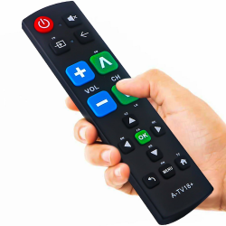 Universal Fernbedienung mit Großen Tasten für Senioren, Einfach zu Bedienende Großtasten Fernbedienung für Sehbehinderte, Kompatibel mit Samsung, LG, Sony, Panasonic, Sharp, Toshiba, Philips TVs für Most TVs Angebot bei HelloDeals