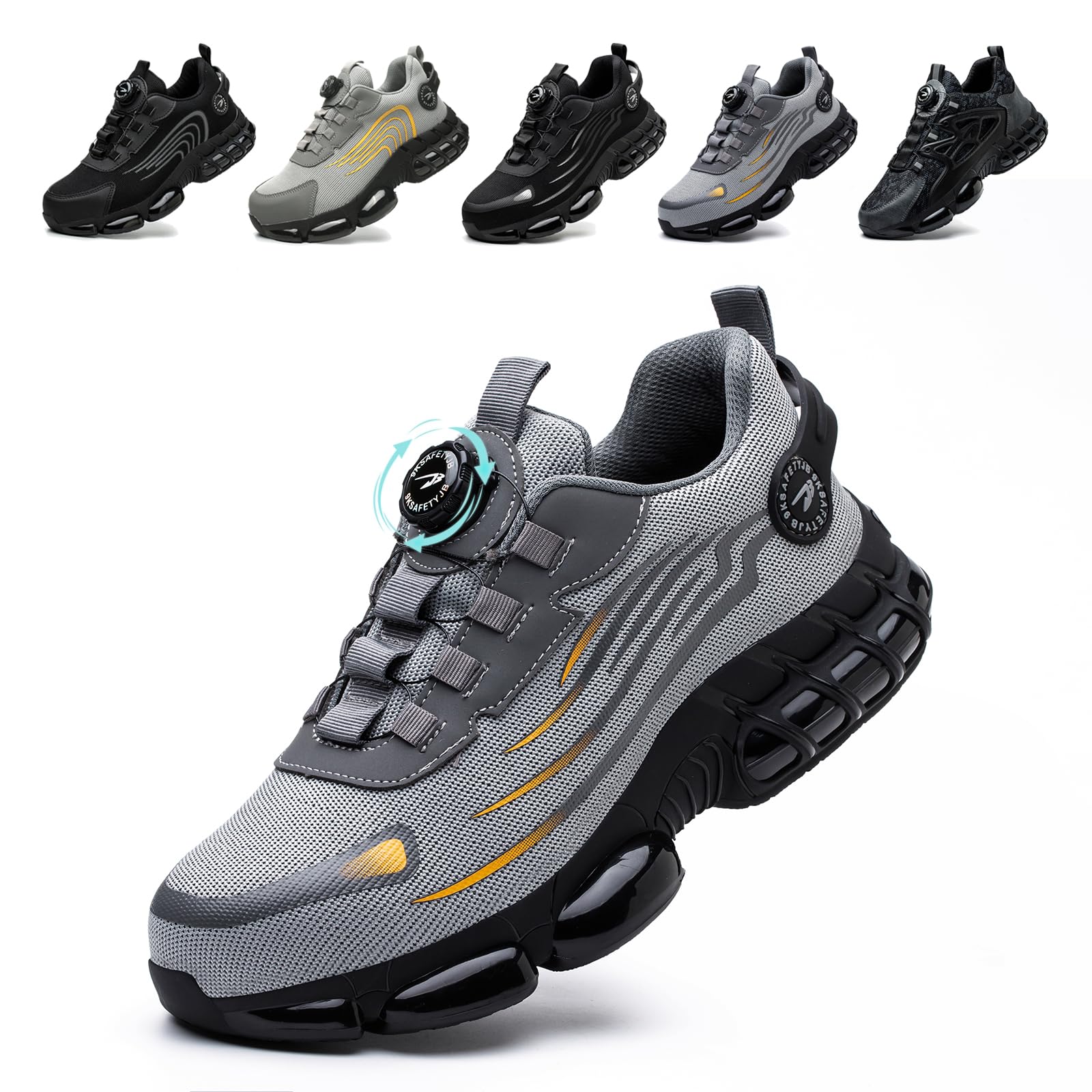 Arbeitsschuhe Herren Damen Sicherheitsschuhe Stahlkappenschuhe Sportlich Atmungsaktiv rutschfeste Safety Shoes 36-46 EU 41 EU Grau266 Angebot bei HelloDeals