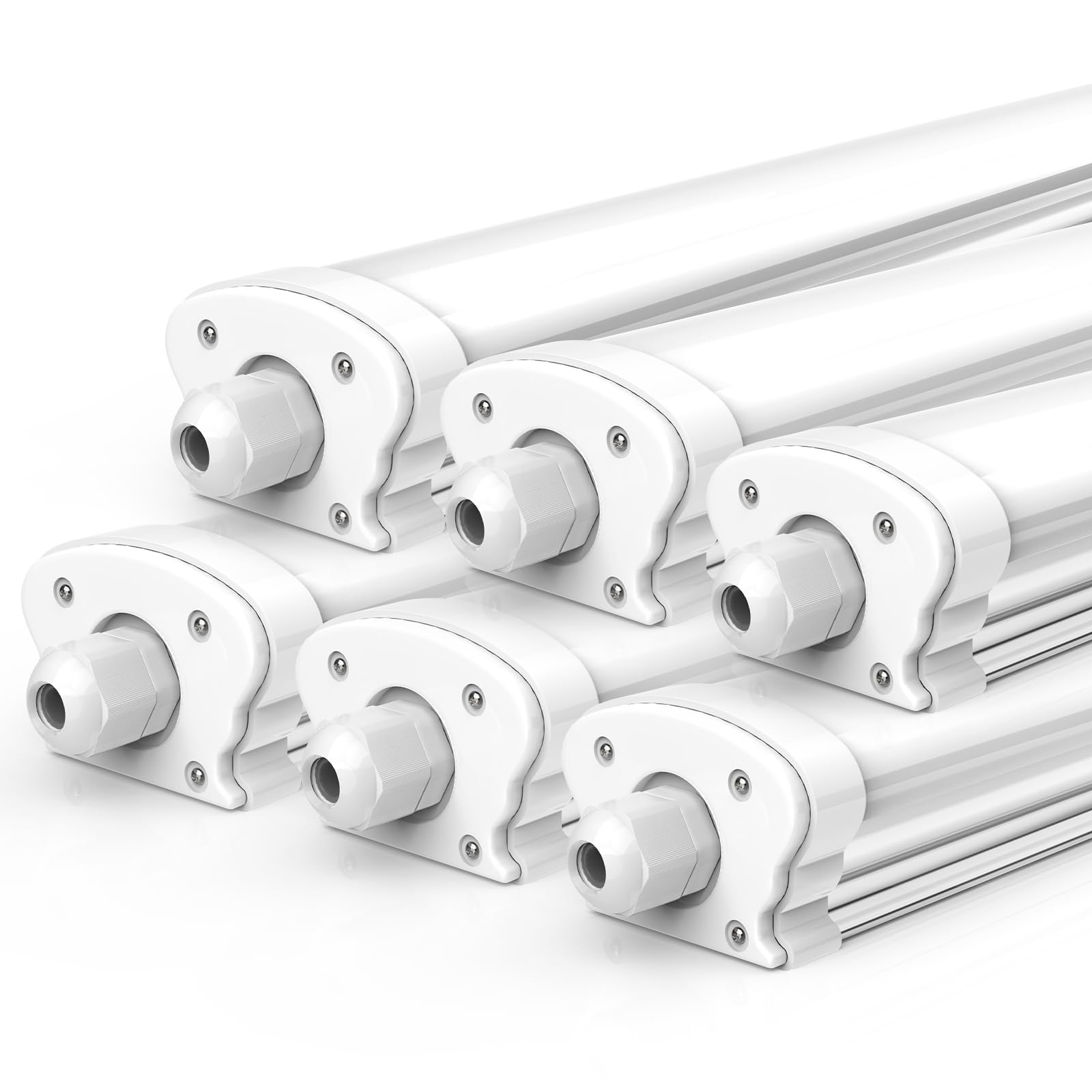 JESLED - 6er Set LED Feuchtraumleuchte 150cm IP65-38W 6500 Lumen - 6500K Neutralweiß - Verknüpfbar - Kellerleuchte, Nassraumleuchte - Feuchtraum Wannenleuchte 6er Set 6500k Angebot bei HelloDeals