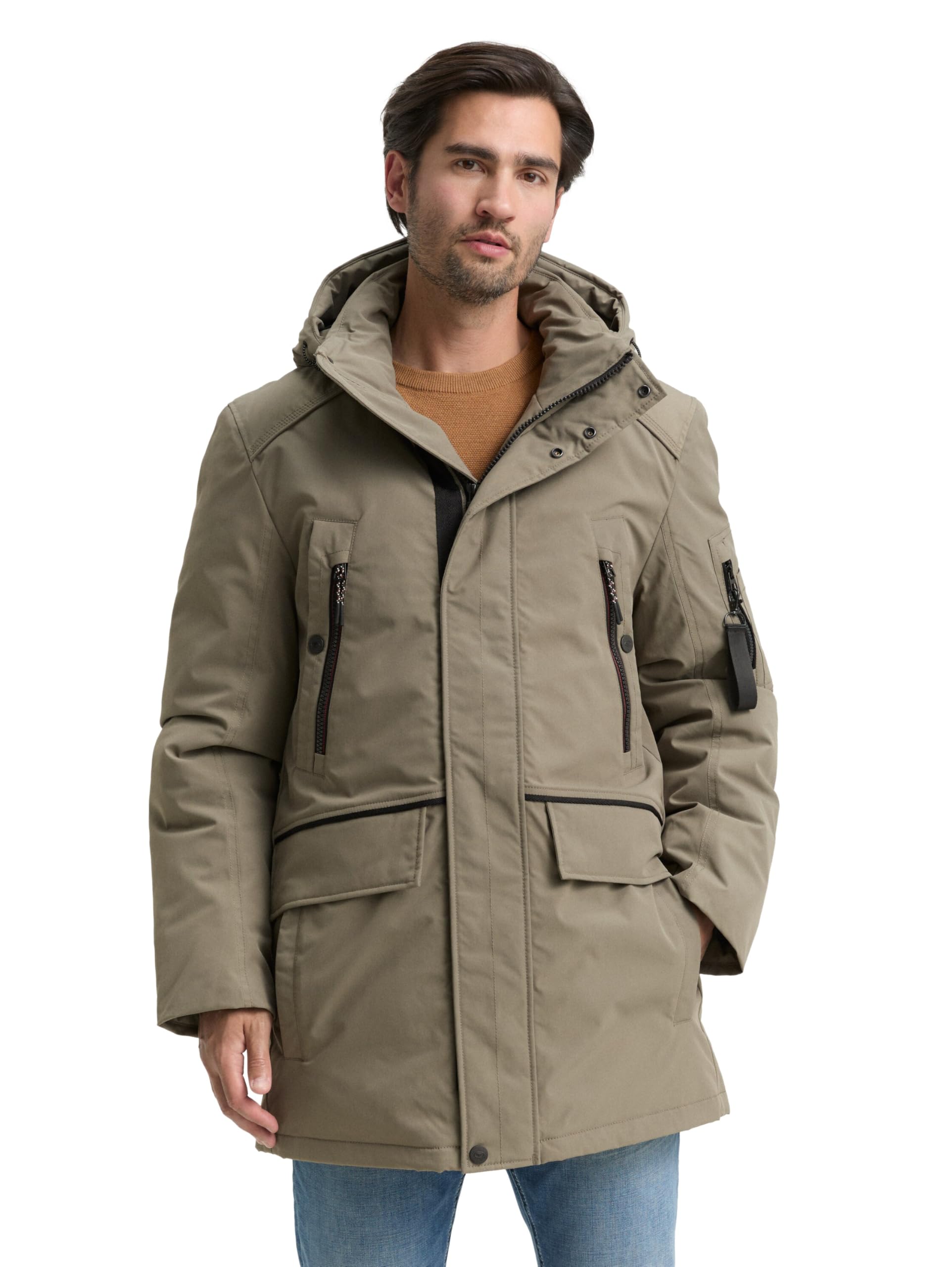 TOM TAILOR Herren 1047040 Arctic Parka mit abnehmbarer Kapuze (1er Pack) 3XL 32097 - Smokey Olive Green Angebot bei HelloDeals