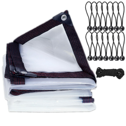 2x3m wasserdicht Transparent Plane mit ösen,abdeckplane baufolie,Regenschutz Windschutz Mehrzweck wasserdicht Plane,Tarp Für Balkon im Pflanzengewächshaus Garten,Einschließlich Planenspanner 2M X 3M Angebot bei HelloDeals