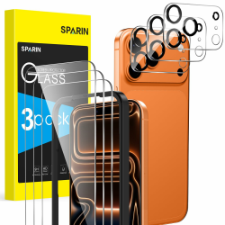 SPARIN Panzer Schutz Glas für iPhone 17 Pro Max, mit Montagerahmen, 3 Stück Schutzfolie und 3 Stück Kameraschutz, 9H Härte, Kratzfest, Stoßfest, HD-Klar, Blasenfrei iPhone 17 Pro Max 6.9 Zoll Angebot bei HelloDeals