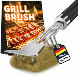 TNTOR Grillbürste Messing, Grill Messingbürste mit Messing Borsten, Edelstahl Grillschaber und Extra Langer Wärmedämmung Griff, für Gasgrill, Holzkohlegrill, Kugelgrill, Elektrogrill und Grillrost. Angebot bei HelloDeals