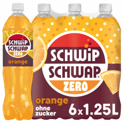 Schwip Schwap Zero Orange Geschmack, Erfrischungsgetränk mit Orangengeschmack in Flaschen, EINWEG (6 x 1.25 l) Angebot bei HelloDeals