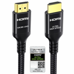 Etseinri 10K 8K HDMI 2.1 Kabel 2M, Zertifiziert 48Gbps Ultra High Speed HDMI® Kabel 4K 240Hz 165Hz 144Hz 120Hz 8K 60Hz 10K 0.01ms eARC HDCP2.3 HDR10+ Dolby Vision für Gaming Monitore TV Projektor Schwarz 2Meter 1 Angebot bei HelloDeals