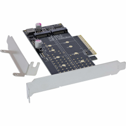 InLine PCI Express Karte zu 2X intern NVMe M.2 Key M - Bifurcation, PCIe x8, inkl. Low Profile Slotblech, 76660N Angebot bei HelloDeals