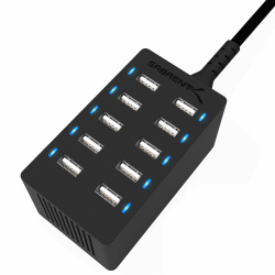 SABRENT USB Ladegerät, 60Watt 10ports USB-Schnellladegerät Ladestation Mehrfach, mit Netzteil, Ladestation für MacBook, USB-C Laptops, Nexus, iPhone, Samsung Galaxy (AX-TPCS) 10 port (Schwarz) Angebot bei HelloDeals