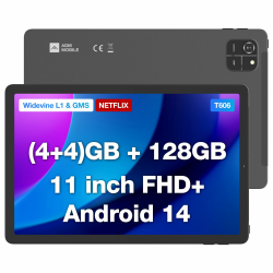 AGM PAD T1 Android 14 Tablet,8(4+4) GB RAM 128GB/1TB TF, 11'' FHD Display Widevine L1 Tablet Angebot bei HelloDeals