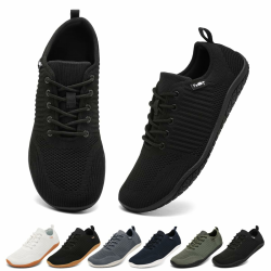 Geweo Barfuss Schuhe Damen Herren Barfußschuhe Laufschuhe Barfuß Sneaker Breite Zehenbox Zero-Drop Sohle Leicht Atmungsaktiv rutschfest Gr.37-47 37 EU Schwarz Angebot bei HelloDeals