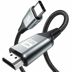 USB C auf HDMI Kabel 1M (4K@60Hz), USB Typ C zu HDMII 4K UHD Kabel Thunderbolt 5/4/3 Adapter Kompatibel für i Phone 17 16 15 Pro Max,MacBookPro/Air,iMac,iPad,Samsung S26 S25 S24 zu S20,Surface,Dell,HP 1M Grau Angebot bei HelloDeals