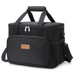 Lifewit 15L 24 Dosen Kühltasche klein unterwegs, Isolierte Cooler Bag Lunchtasche faltbar für Herren und Damen, wasserdichte Thermotasche Umhänge für Essen, Bier, Arbeit, Strand, Reise, Schwarz 15L Schwarz Angebot bei HelloDeals