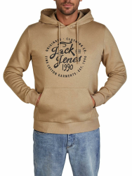 JACK & JONES Hoodie Herren Regular Fit JJEADRIAN Kapuzenpullover Pullover Sweater Print Schwarz Grau Grün Braun Beige Blau S M L XL XXL 3XL 4XL 5XL 6XL 7XL 8XL L Crockery Angebot bei HelloDeals