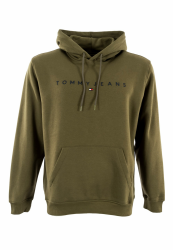 Tommy Jeans Herren Hoodie Linear Logo mit Kapuze XXL Green (Dark Greenery) Angebot bei HelloDeals