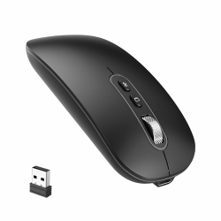 cimetech Bluetooth Maus Kabellos (Dual Mode: BT5.1+ 2.4G) Wiederaufladbare Mouse Stille Slim Funkmaus für MacBook Pro/Air/Mac/iPad/Laptop/Desktop/Mac/PC/Computer Schwarz Angebot bei HelloDeals