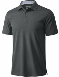 MAGCOMSEN Poloshirt Herren Kurzarm Shirt Sommer Golf Polo Atmungsaktiv Funktionsshirt Schnelltrocknend Polohemd Outdoor 03-dunkelgrau L Angebot bei HelloDeals