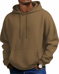 COOFANDY Hoodie Herren Kapuzenpullover Fleece Kapuzenpulli Baumwolle Sweatshirt mit Kapuze Basic Winter Hoodies für Männer Hellbraun M Angebot bei HelloDeals