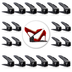 20 Stück Schuhstapler Platzsparend, Schuhorganizer Schuhaufbewahrung Platzsparend, Rutschfestes Schuh Organizer Schuhhalter mit 4-stufiger Verstellung Shoe Organizer Schuhregal Platzsparend, Schwarz Angebot bei HelloDeals
