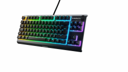 SteelSeries Apex 3 TKL Gaming Tastatur – RGB - Kompakter Tenkeyless-Formfaktor – 8-Zonen-RGB-Beleuchtung – Wasser- und Staubresistenz – Flüsterleise Gaming-Switches - DE Layout QWERTZ - Schwarz TKL Schwarz Deutsches QWERTZ Angebot bei HelloDeals