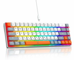 Snpurdiri 60% Percent Gaming Tastatur (68 Weiß Grau Orange) Angebot bei HelloDeals